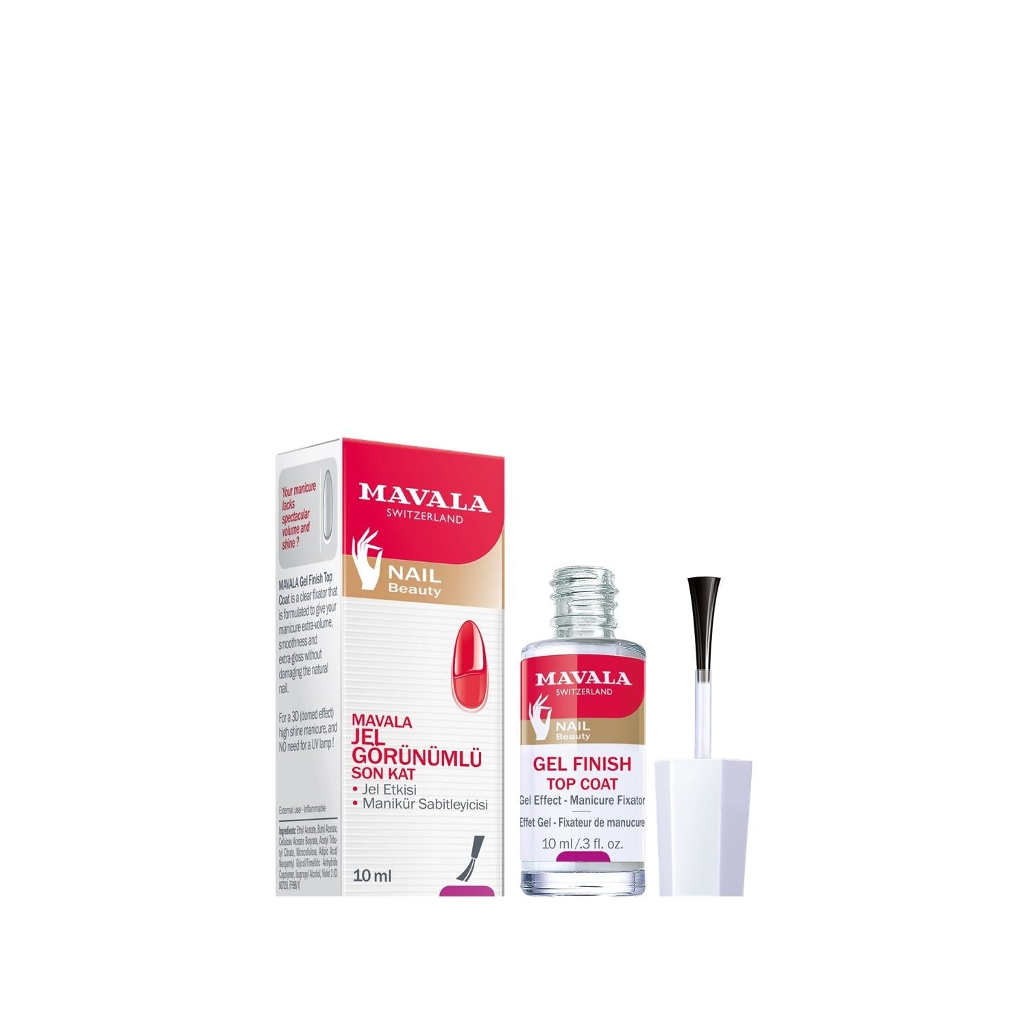 Mavala Nail Care - Gel-Look Top Coat 10ml Gel Finish Top Coat for Long-Lasting Shine