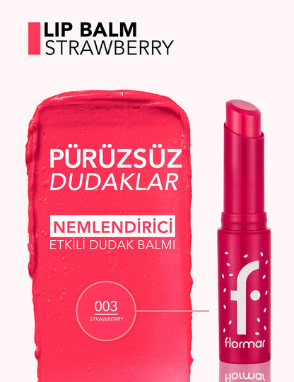 Flormar Lip Balm 003 Strawberry Tinted & Nourishing