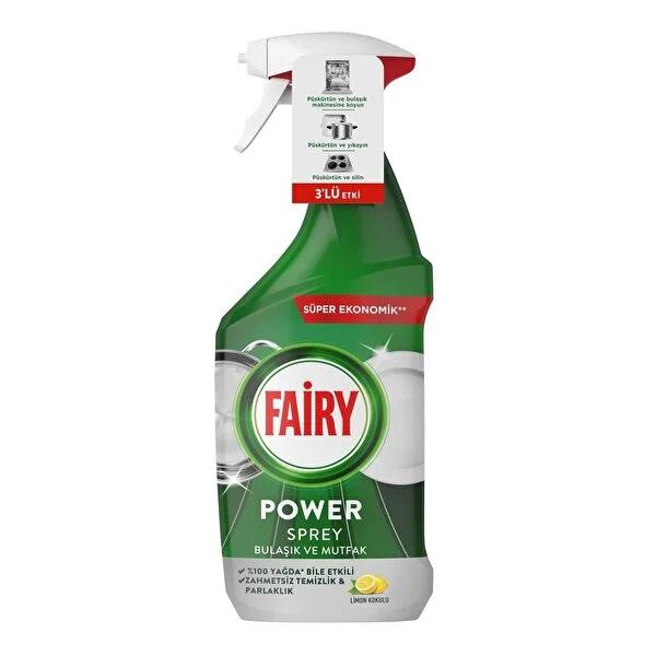Fairy Power Spray: 3-in-1 Kitchen Cleaning Spray - Grease Remover, Multi-Surface Cleaner - No Soak, Easy Clean for Sparkling Kitchen.