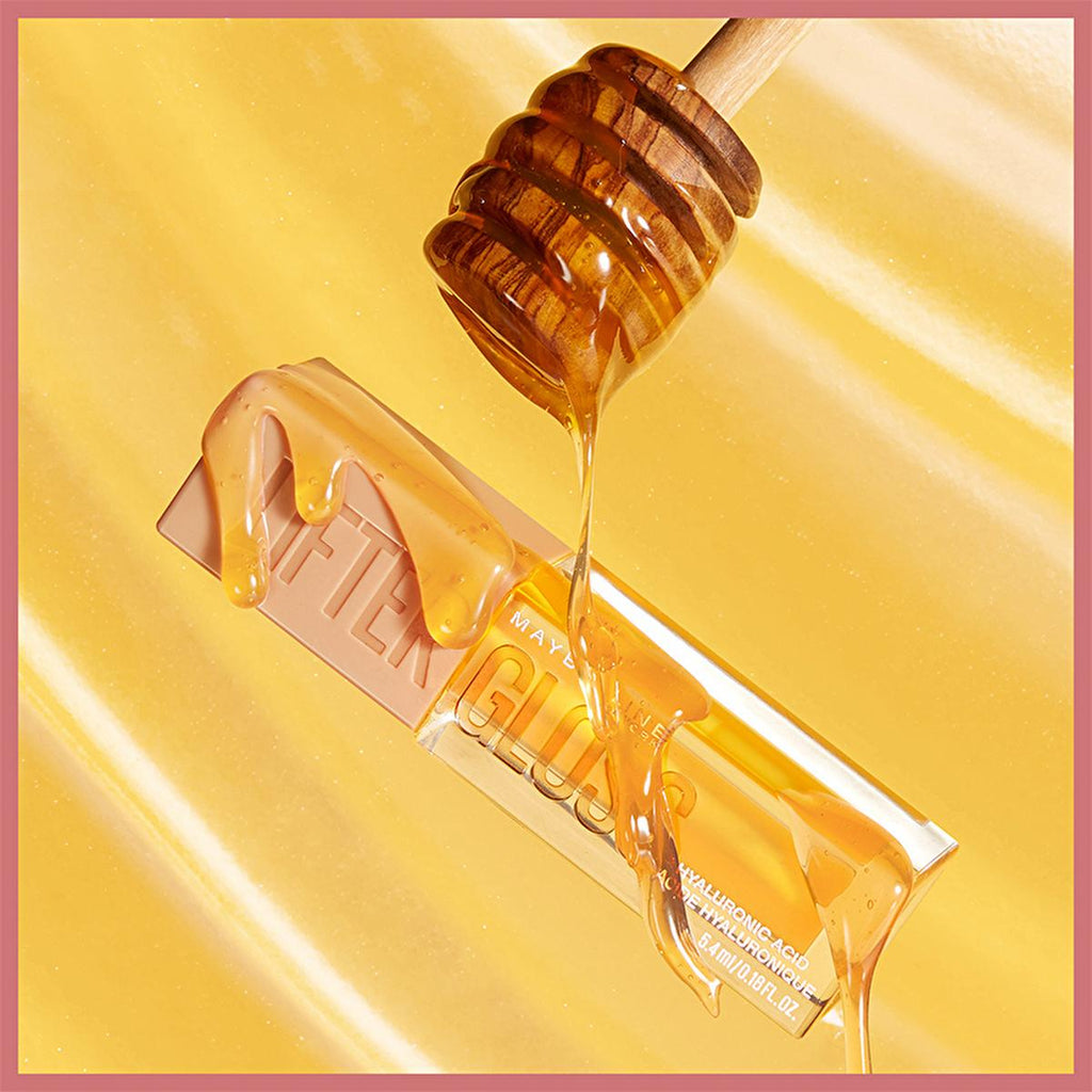 Maybelline Lifter Gloss: Honey’d Nude Lip Gloss with Hyaluronic Acid for Hydrated, Fuller-Looking Lips - High Shine, Non-Sticky Formula
