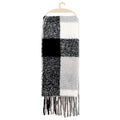 Eklips Black Grey Cream Plaid Scarf Cozy Winter Wrap