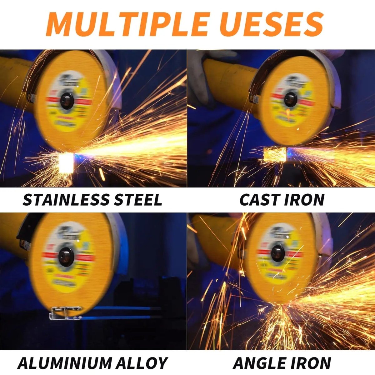 Cut-Off Wheels 4" & 5" Thin Metal 50-Pack — 0.8mm Cutting Discs for Angle Grinders
