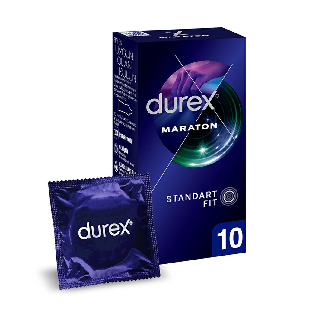Durex Marathon Delay Condoms - Enhanced Performance for Adults & Couples | 10 Count