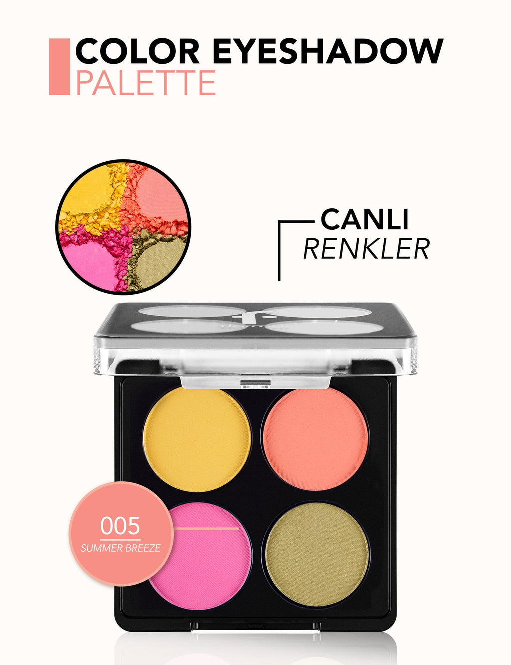 Flormar Color Palette Matte & Shimmer 4-Color Eyeshadow Palette