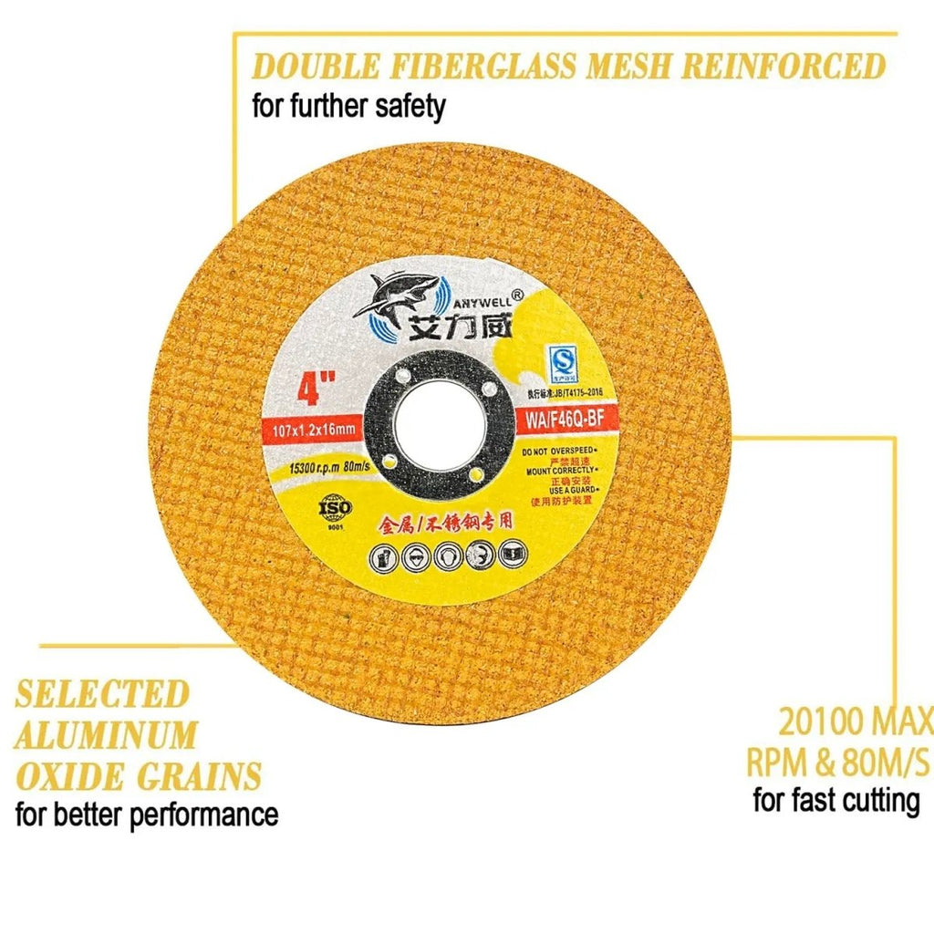Cut-Off Wheels 4" & 5" Thin Metal 50-Pack — 0.8mm Cutting Discs for Angle Grinders