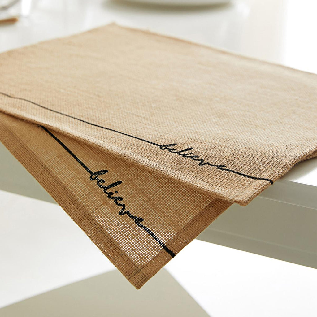 Ocean Home Jute Placemats Set of 2: Natural Woven Table Mats, Eco-Friendly & Biodegradable, Rustic Bohemian Dining Decor, 17.7x13.8 inches