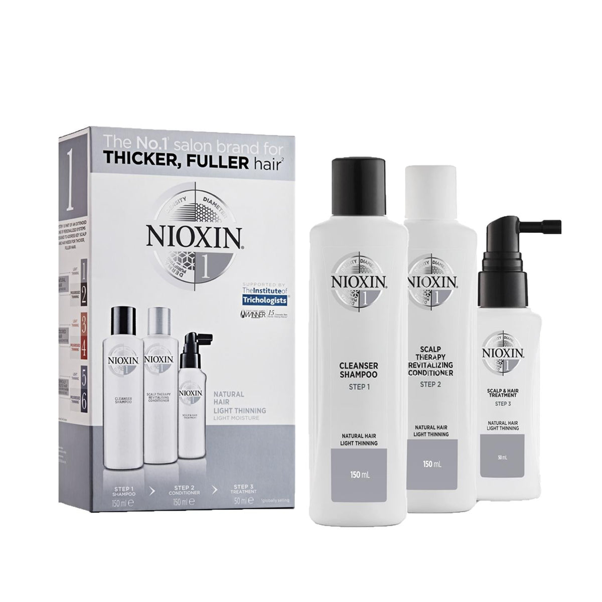 Nioxin Hair Care Set - Anti-Hair Loss Solution for Natural Hair, Travel-Sized