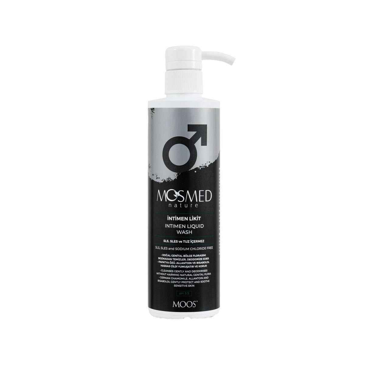 Moos Intimate Wash pH 5.5 - Gentle Liquid Intimate Hygiene for Sensitive Skin, 13.53 fl oz