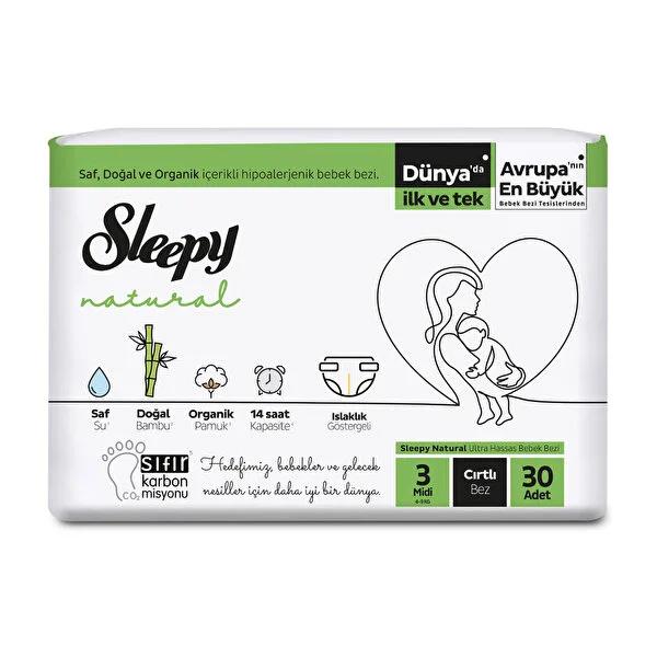 Sleepy Baby - Eco-Friendly Baby Diapers, Size 3 Midi, Jumbo 30 Count - Natural Bamboo & Cotton for Comfort