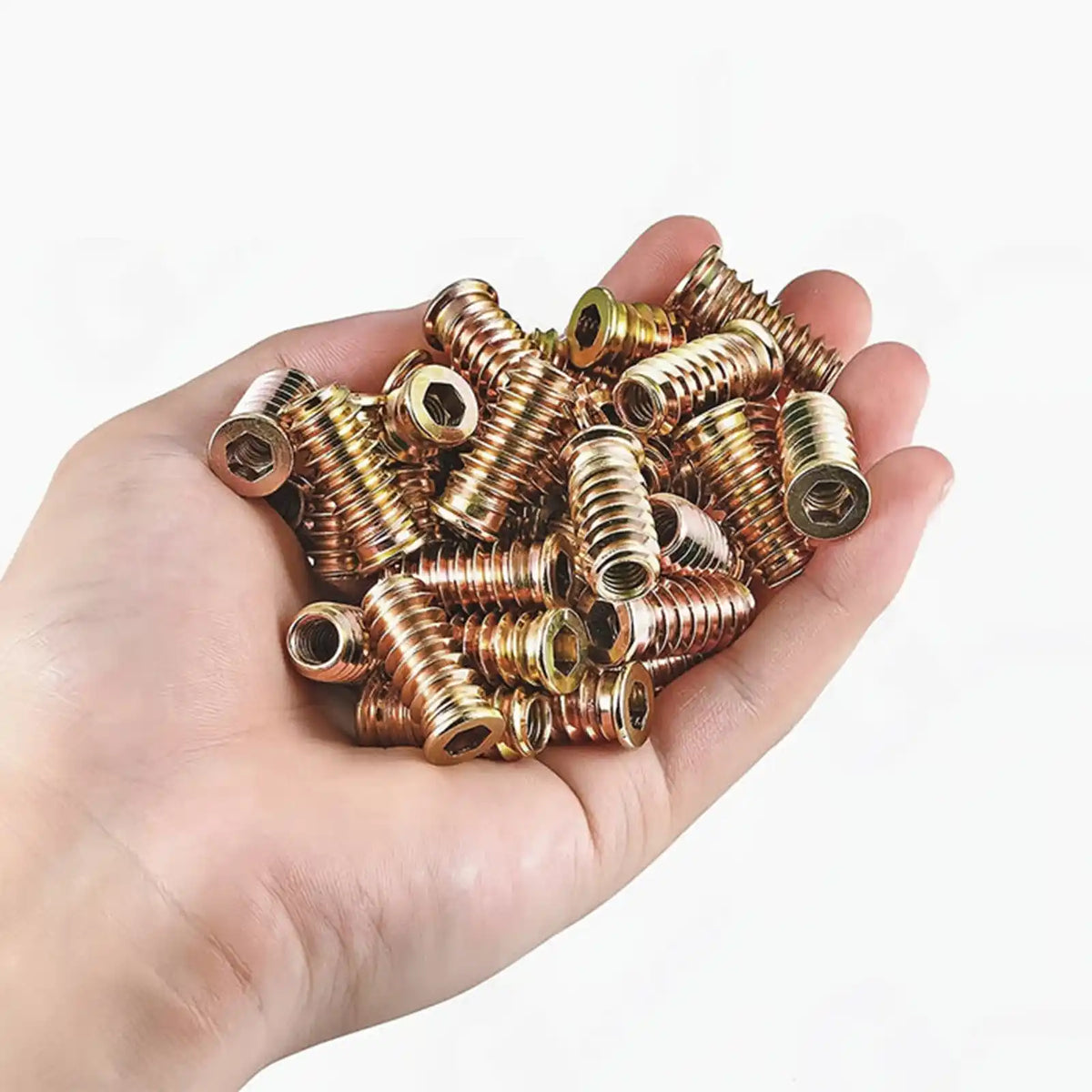 162Pcs Threaded Wood Inserts Kit - Carbon Steel Zinc Plated Furniture Nuts