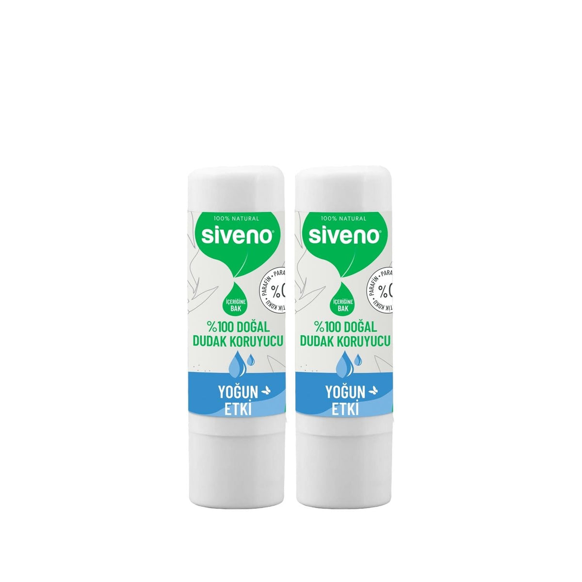 Siveno Natural Lip Care Intensive Protection Lip Balm - 2 x 6g, Natural Ingredients, Dry Lip Repair