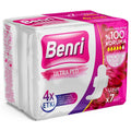 Benri Long Sanitary Pads with Comfort Wings 7 Count