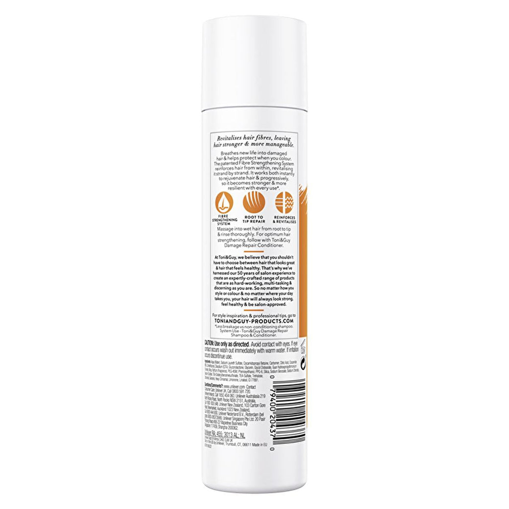 Toni&Guy Shampoo for Damaged Hair - Gentle, Non-Greasy Cleansing & Volume Boost - 250ml
