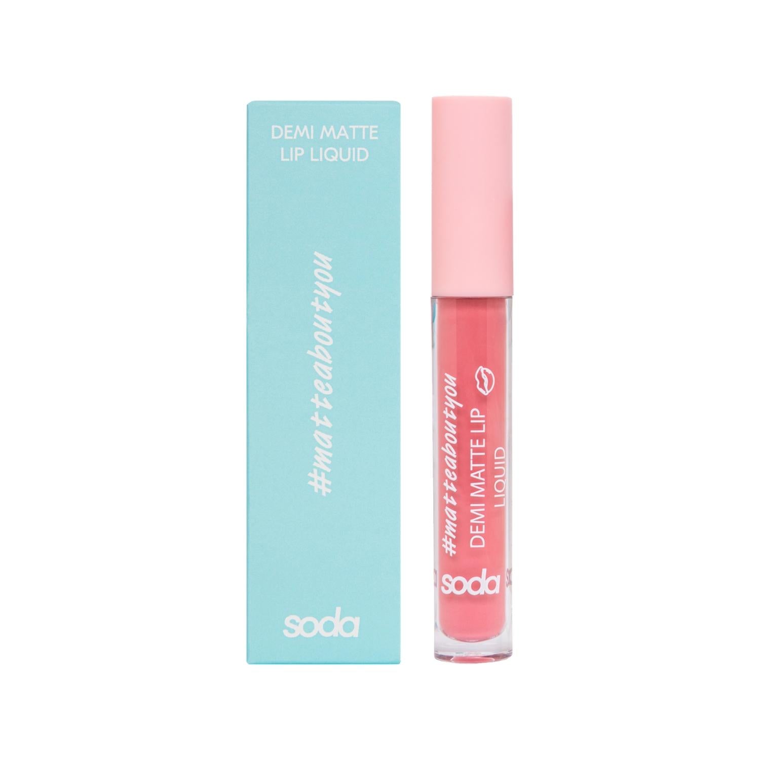 Soda Demi Matte Liquid Lipstick, Shade 002 - 0.12 fl oz, Matte Finish, Long Lasting Lip Color for Beauty Enthusiasts