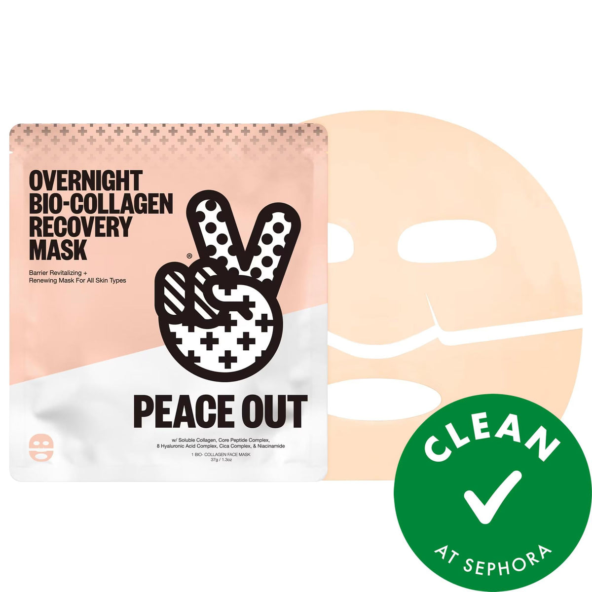 Overnight Barrier: Vegan Bio-Collagen Hydrating Recovery Mask - Reduce Redness, Fine Lines, Plump Skin with Hyaluronic Acid
