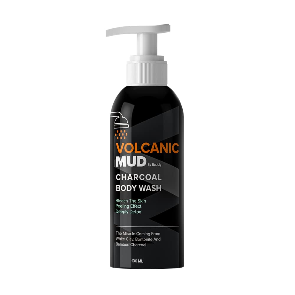 Volcanic Mud by Bubbly Charcoal Body Wash, Volcanic Mud Body Wash, Lightening and Dark Spot Corrector, 3.38 Fl Oz