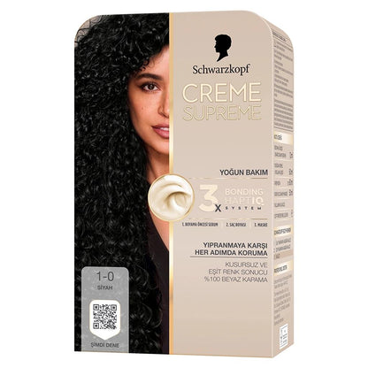 Schwarzkopf Creme Supreme Intense Care Hair Dye 1-0 Black