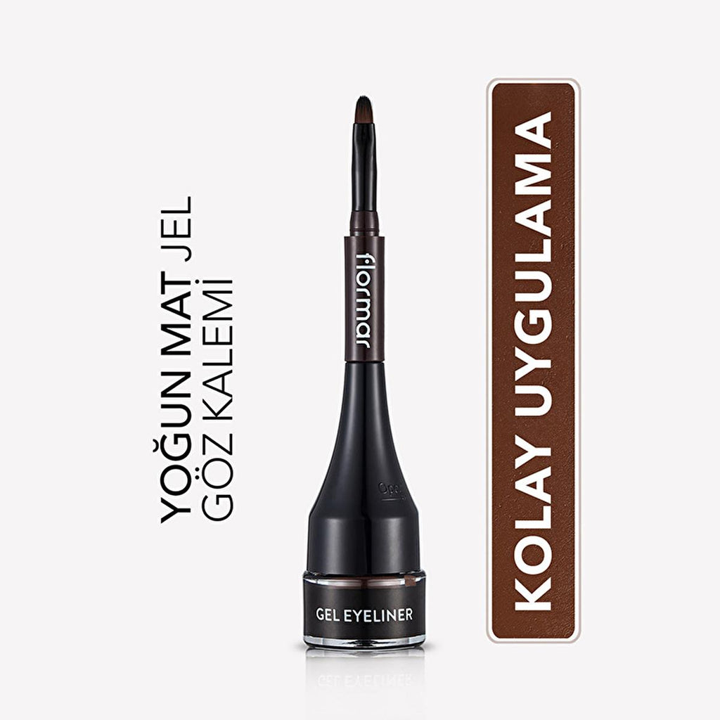 Flormar Gel Eyeliner - High Pigment, Long Lasting, Matte Finish Eye Makeup for Dramatic Look