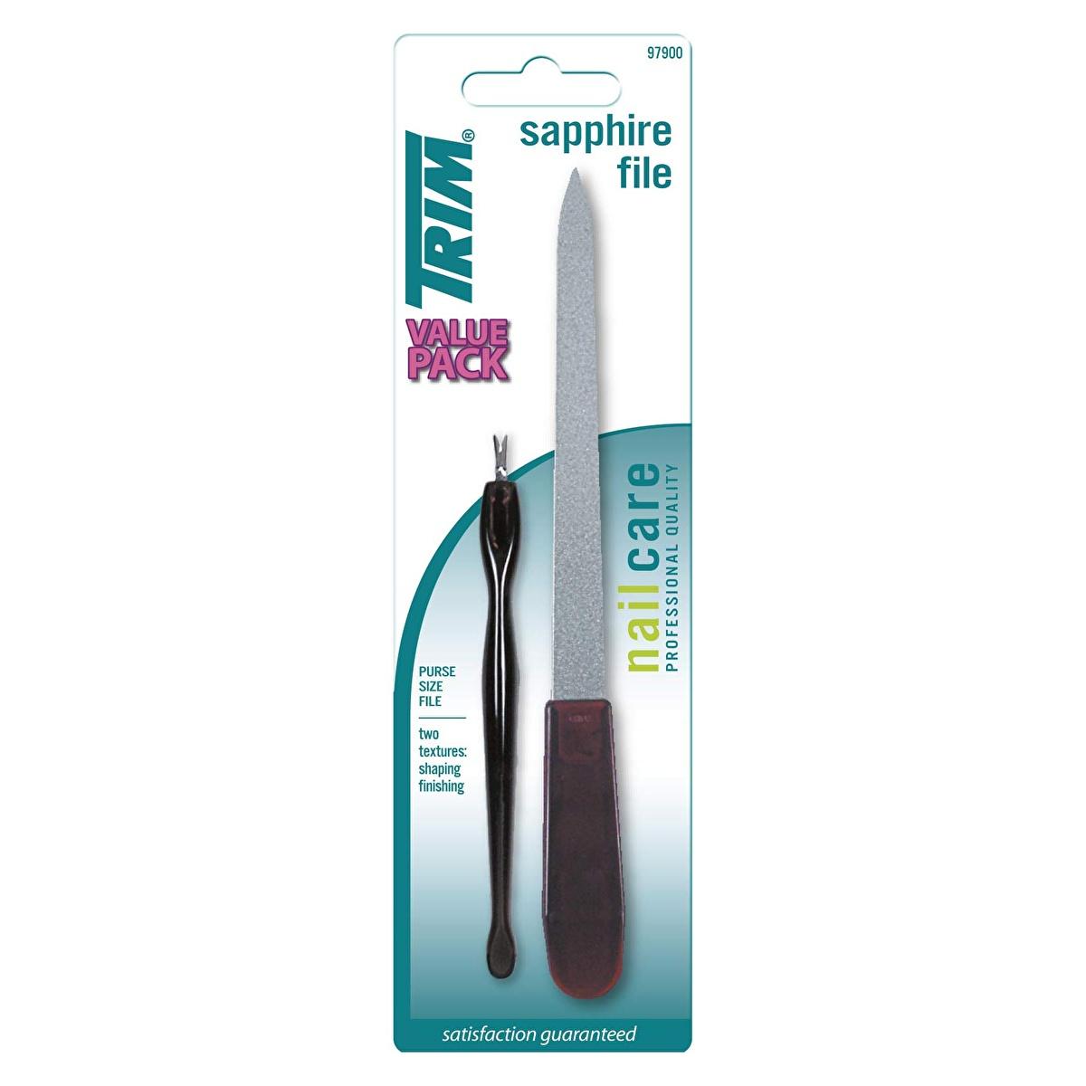 Trim Safir Nail Care Tool Set: Nail File & Cuticle Pusher for Salon-Style At-Home Manicures - Achieve Perfect Nail Shape & Healthy Cuticles
