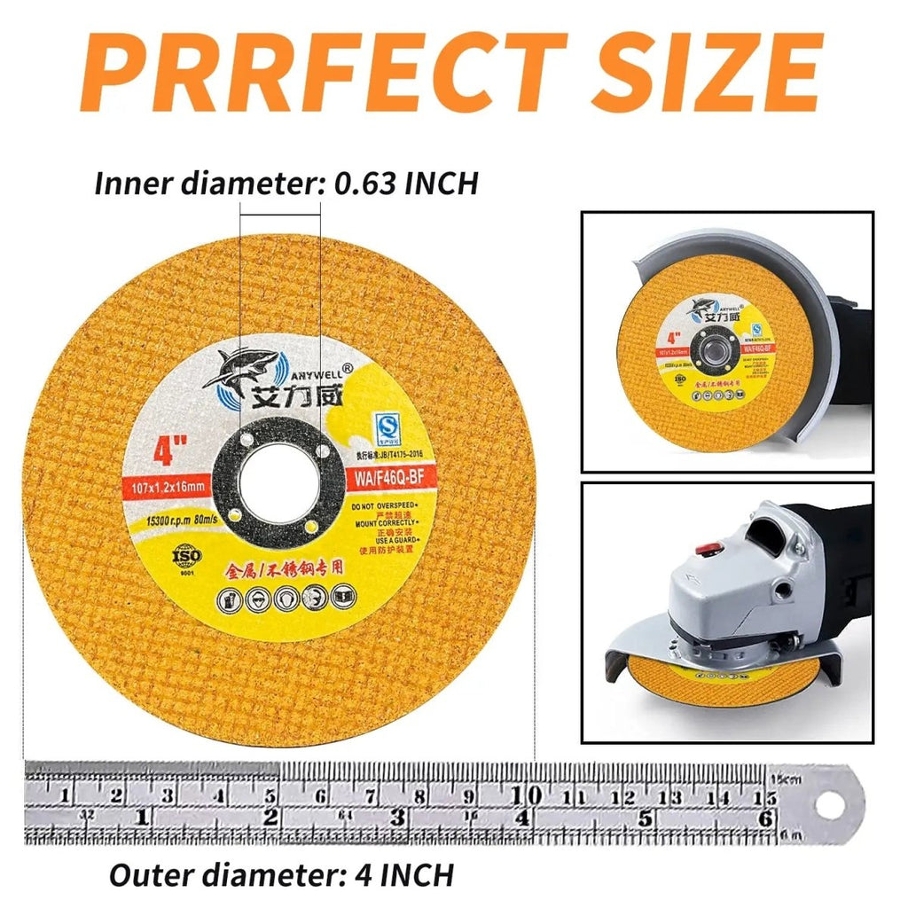 Cut-Off Wheels 4" & 5" Thin Metal 50-Pack — 0.8mm Cutting Discs for Angle Grinders
