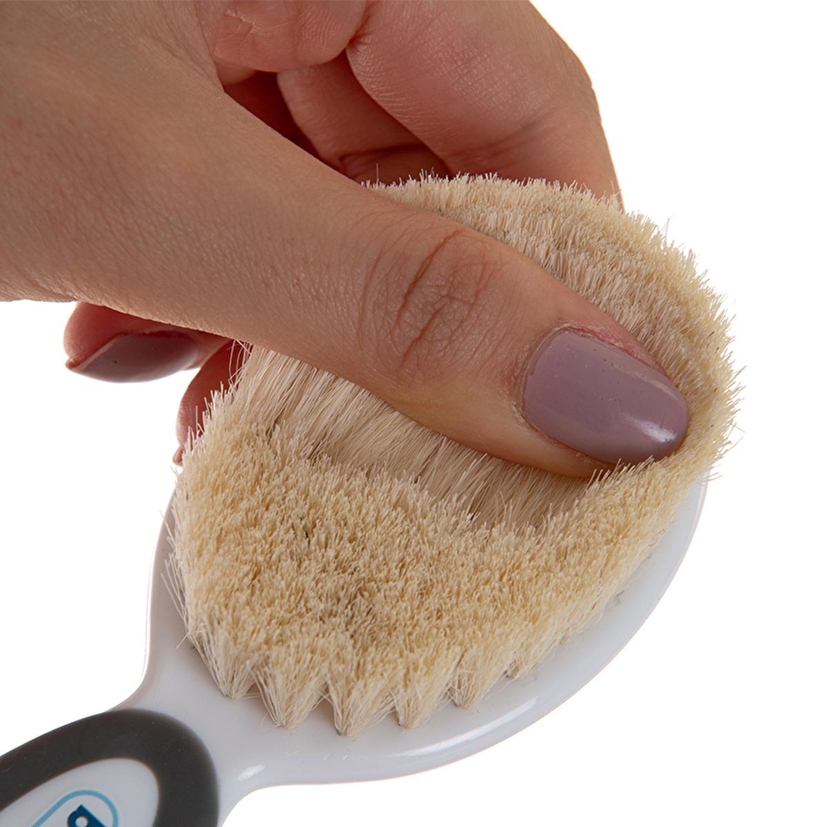 Babyjem Natural Bristle Baby Hair Brush and Comb Set - Gentle Infant Hair Care, Soft Bristles, Safe Rounded Comb