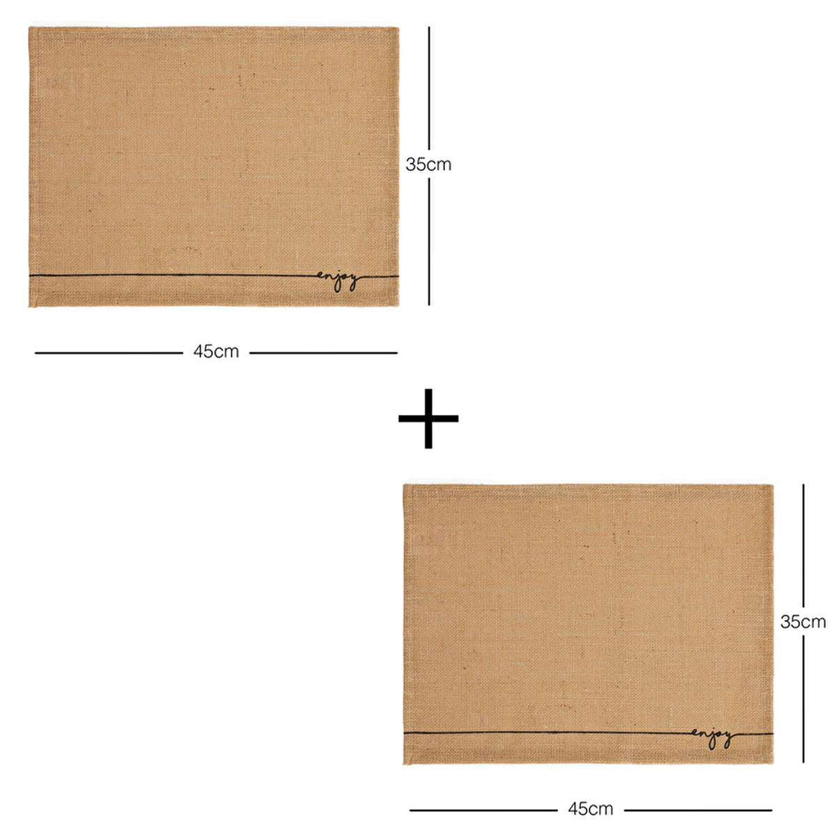 Ocean Home Jute Placemats Set of 2 - Natural Woven Table Mats for Rustic & Bohemian Dining Decor - 17.72 x 13.78 inches