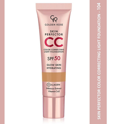 Golden Rose Skin Perfect CC SPF50 Foundation 104 Warm Honey 30ml