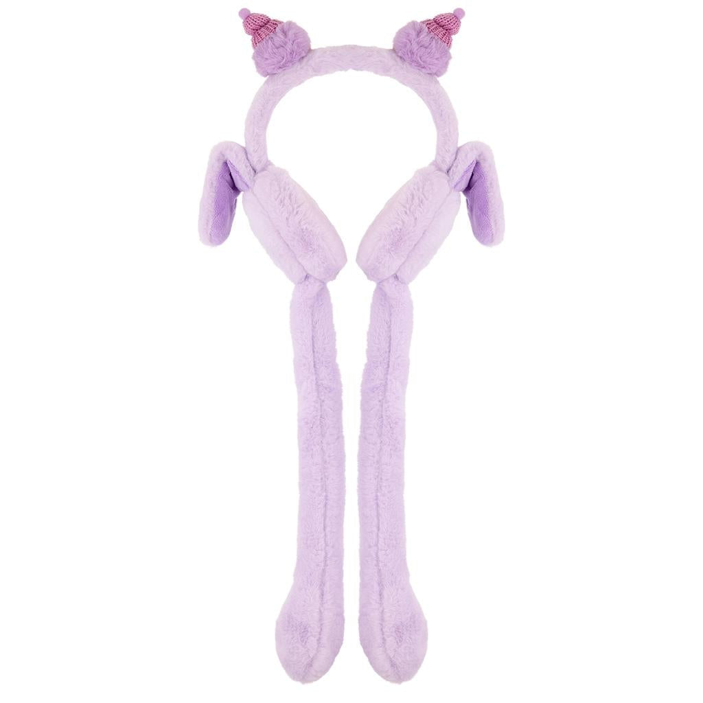 Eklips Kids Purple Plush Earmuffs with Cute Character Design