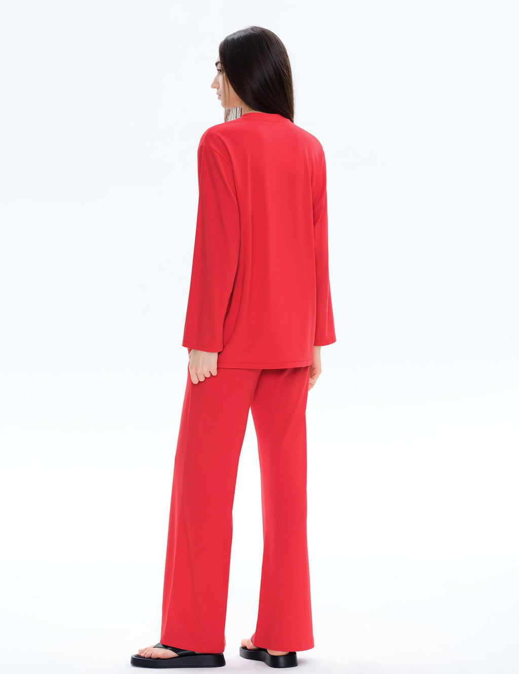 C202 Women's Two Piece Sweatsuit Tracksuit Scarlet Rayon Blend Size XL