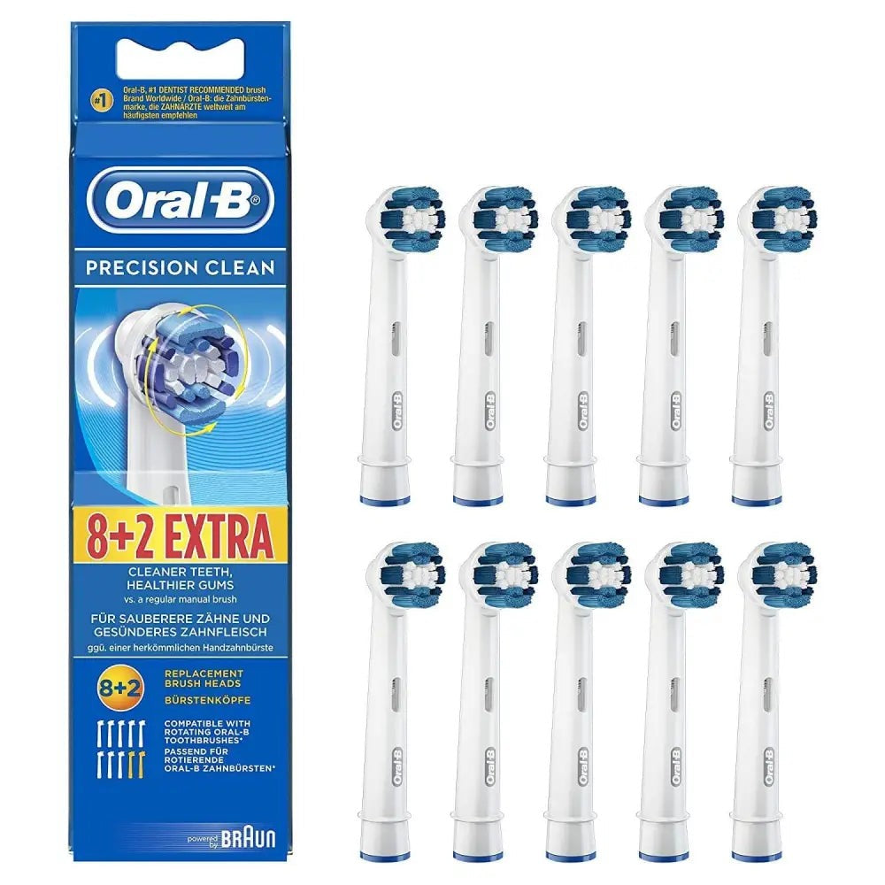 Oral-B Braun Precision Clean Replacement Rechargeable Toothbrush Heads (10 Count)