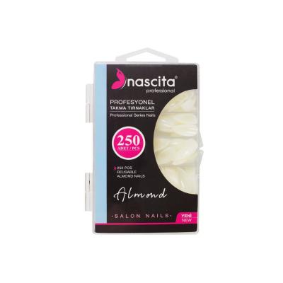 Nascita 250-Piece Almond-Shaped Artificial Nails Set - Reusable, Easy Application & Removal