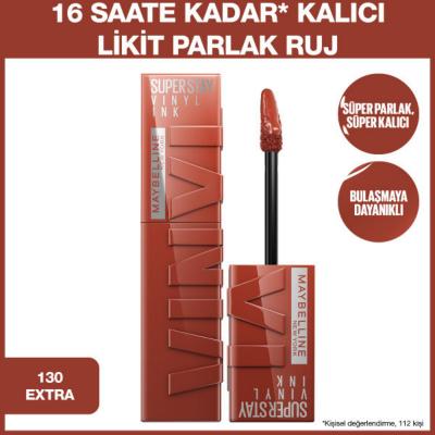 Maybelline New York Super Stay Vinyl Ink Lip Gloss - Long Lasting Shiny Finish -130 Extra