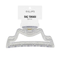 Eklips Curved Claw Hair Clip in Glittery Transparent