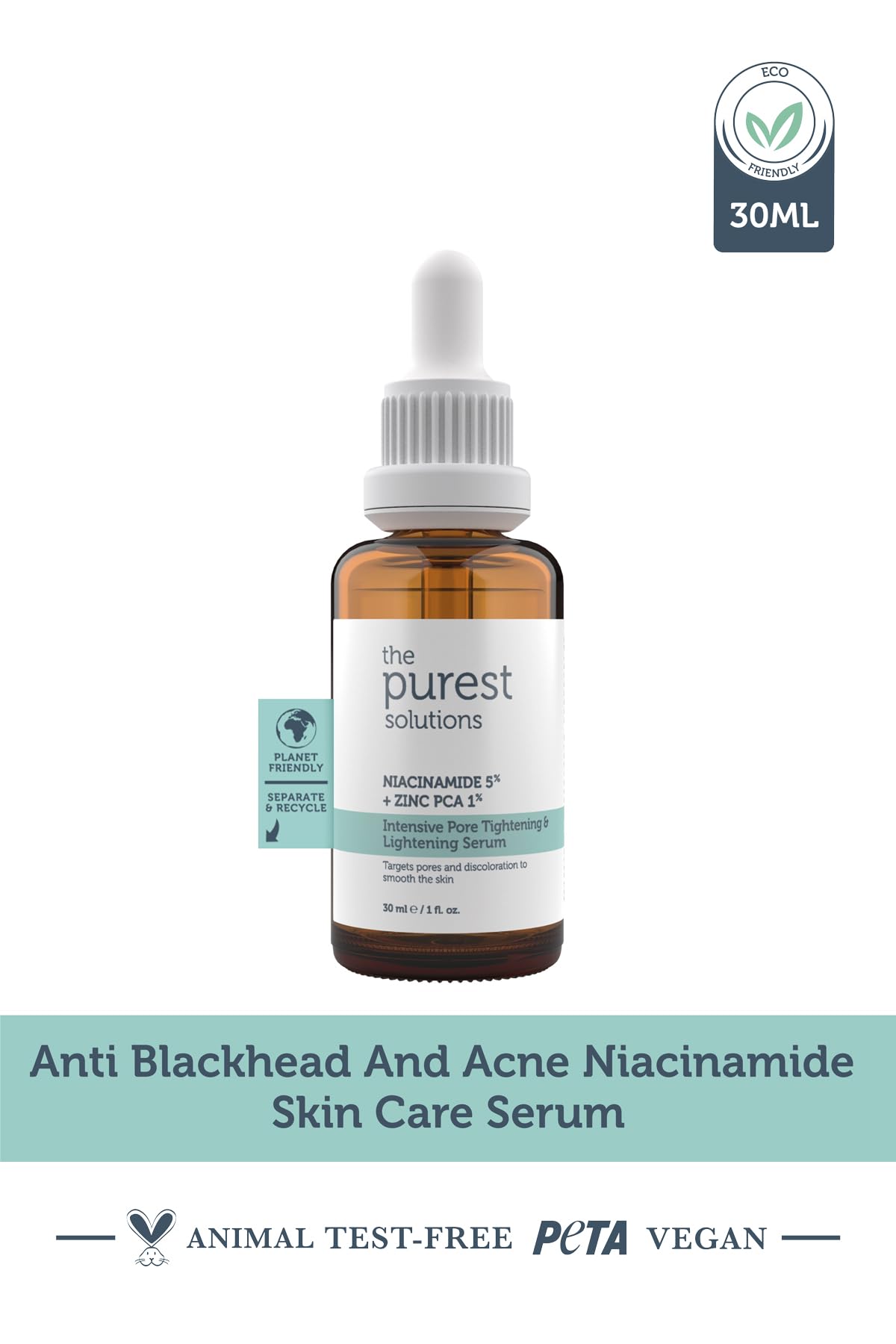 The Purest Solutions Skincare Set - Pore Tightening, Lightening, and Exfoliating for Uneven Skin Tone - Niacinamide Serum and Glycolic Acid Toner