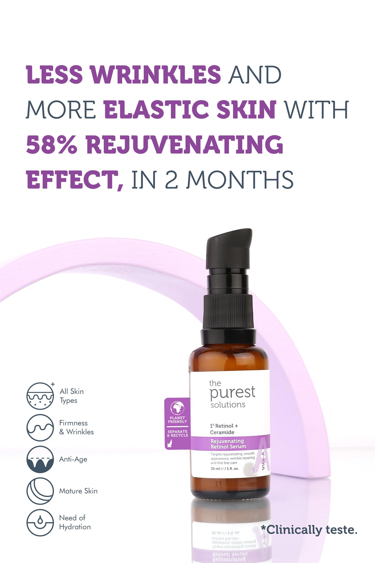 The Purest Solutions Skincare Serum Set - Anti-Aging, Brightening, and Hydrating Vitamin C, Retinol, and Niacinamide Serums