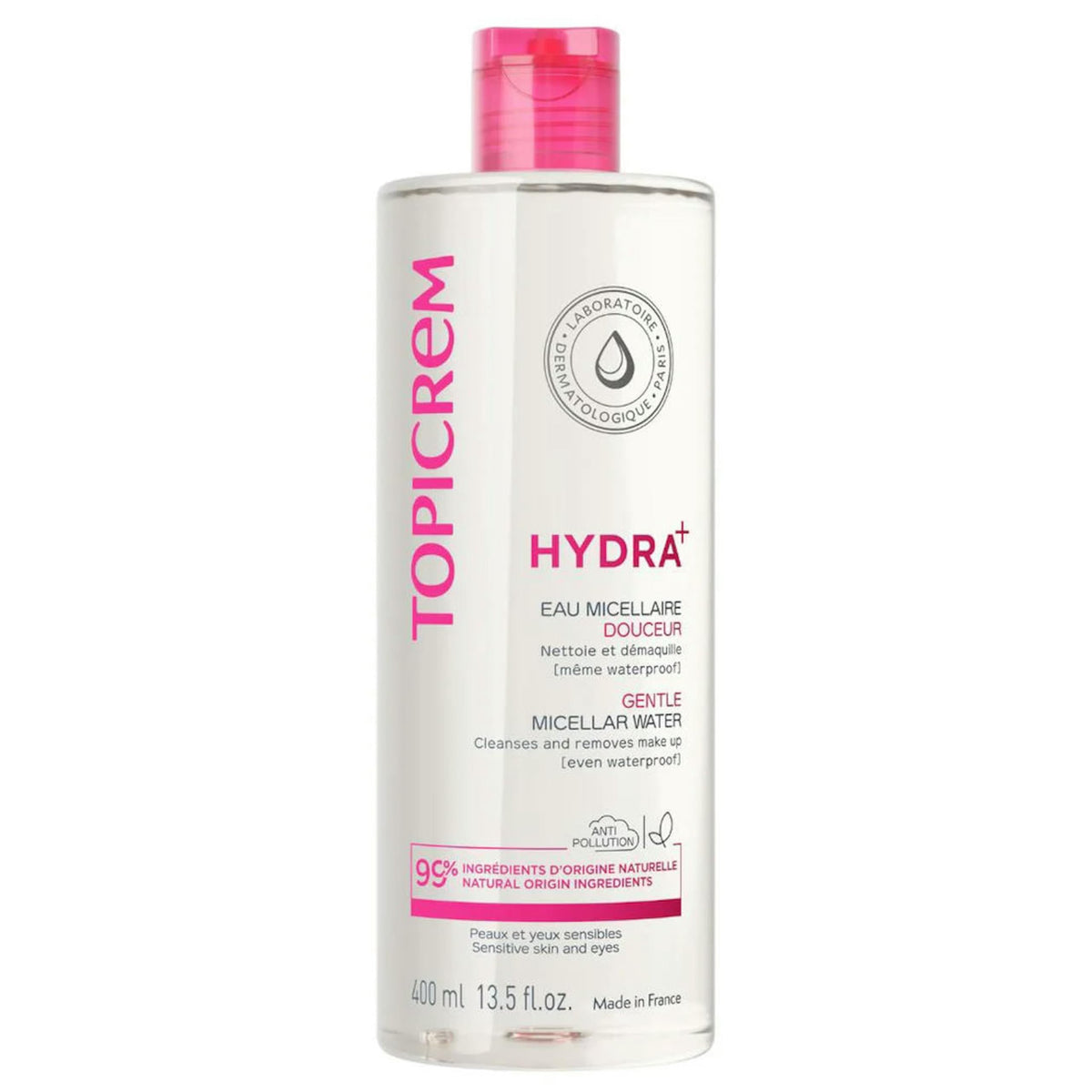 Topicrem Gentle Micellar Water for Face and Eyes - 400ml, Paraben-Free Makeup Remover for Sensitive Skin