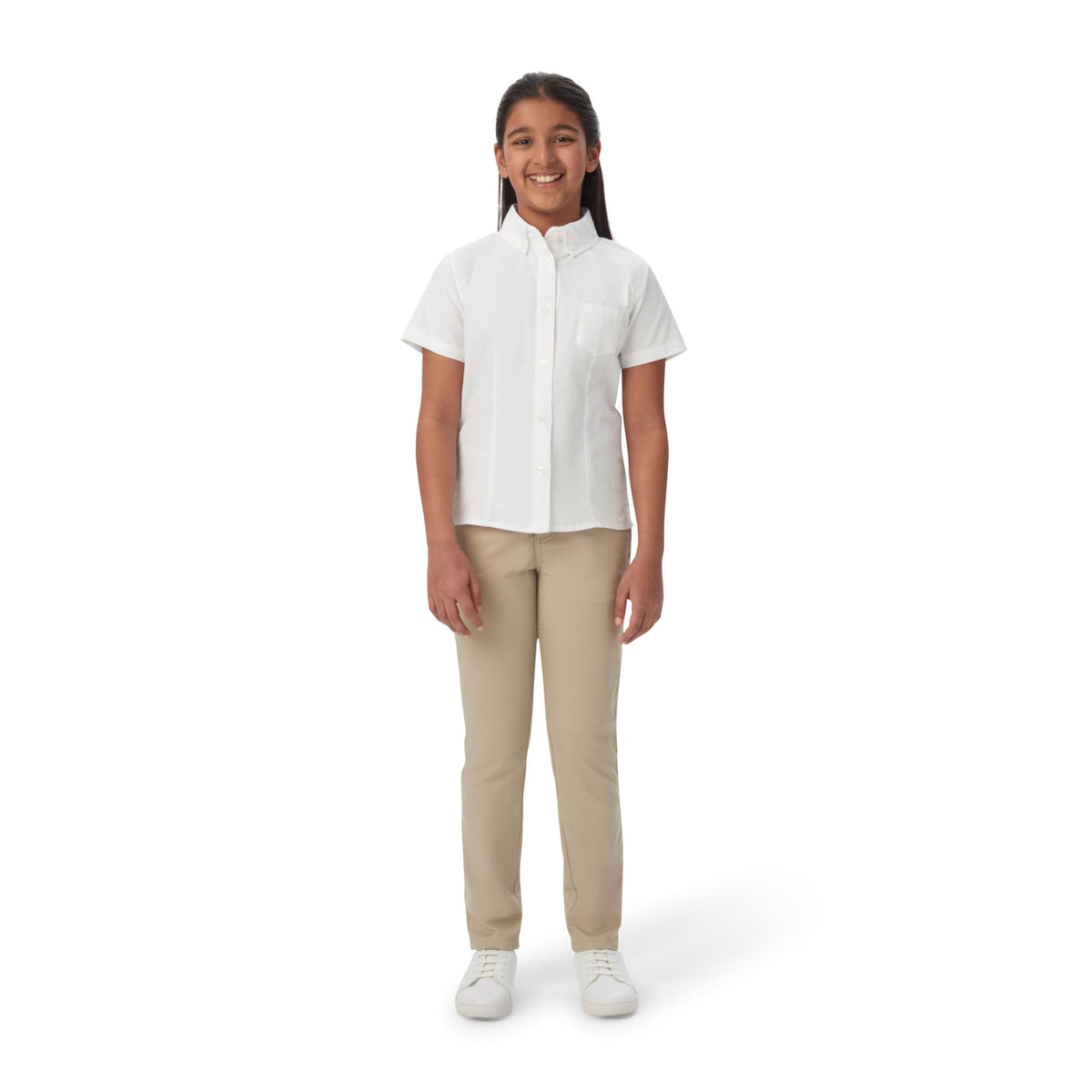 French Toast Girls Short Sleeve Button Down Oxford Shirt White Size 6X