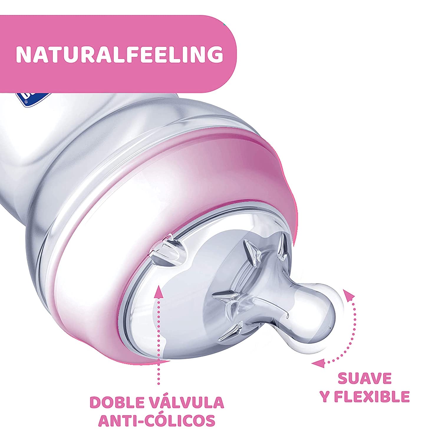Chicco Natural Feeling Baby Bottle 250ml - Baby Feeding Bottle for Newborns & Infants 2 Months+
