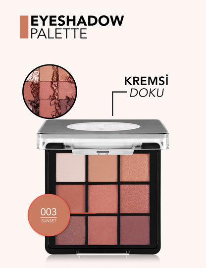 Flormar 9-Color Eyeshadow Palette Matte & Shimmer 9g