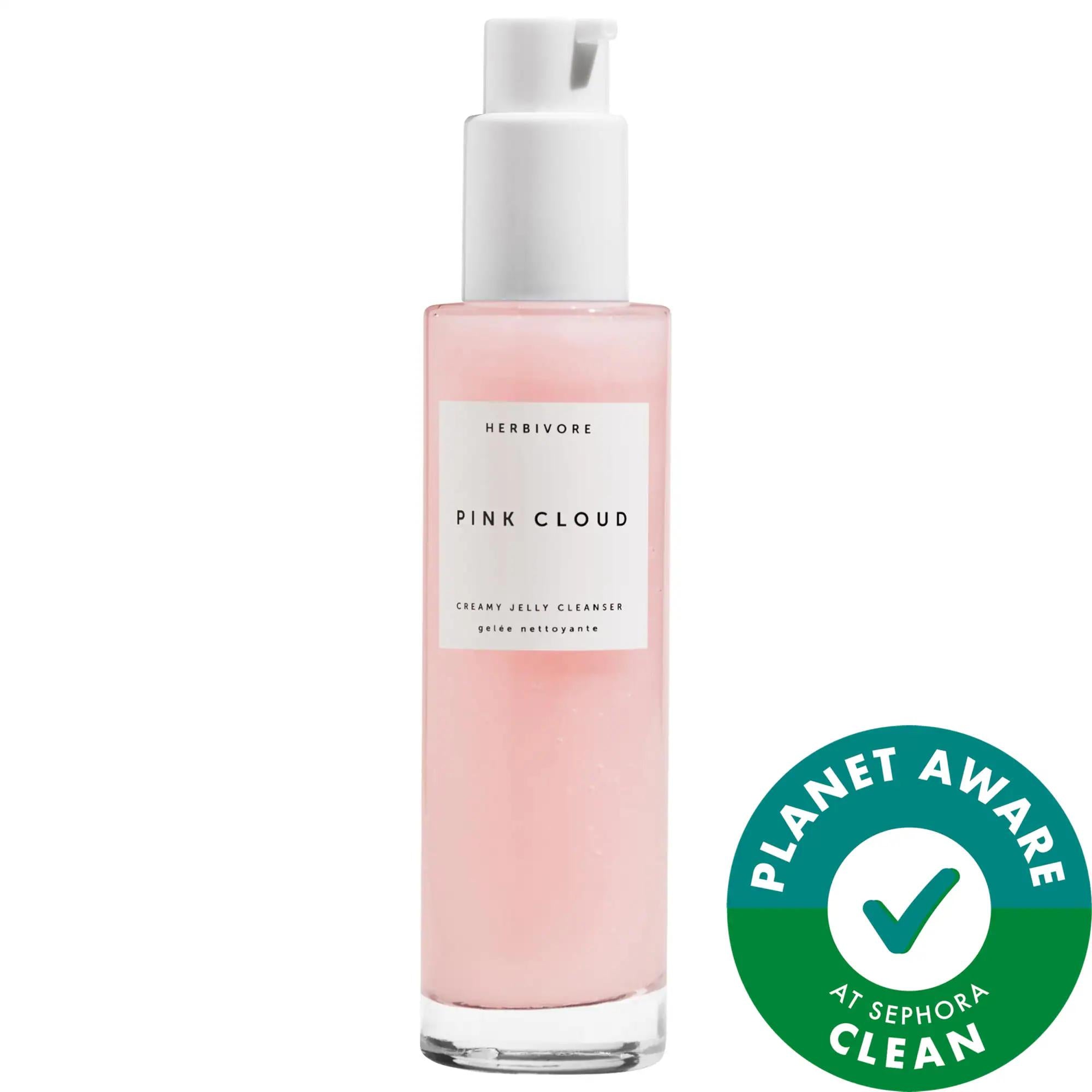Pink Cloud Rosewater + Squalane Makeup Removing Face Wash - Vegan, Cruelty-Free, Hydrating Cleanser for All Skin Types