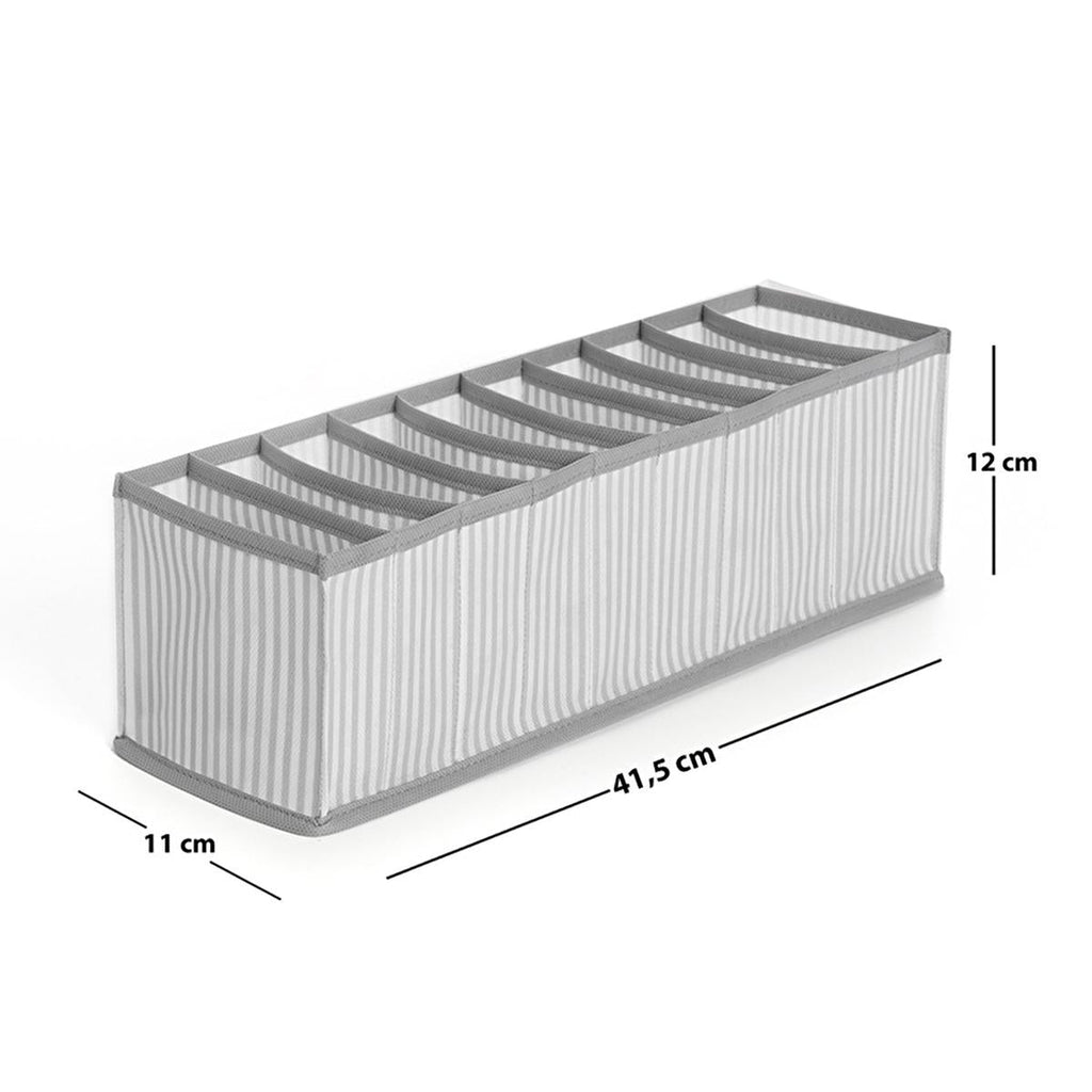 Ocean Home Drawer Organizer - 16.34 x 4.33 x 4.72 inches, Stylish Gray Striped Design for Home Organization