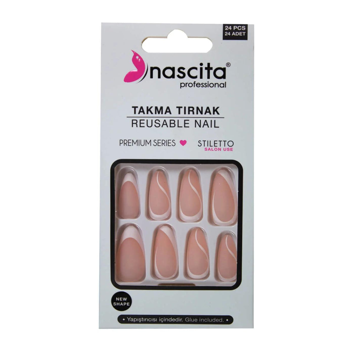 Nascita Stiletto Matte Press-On Nails 24 Count