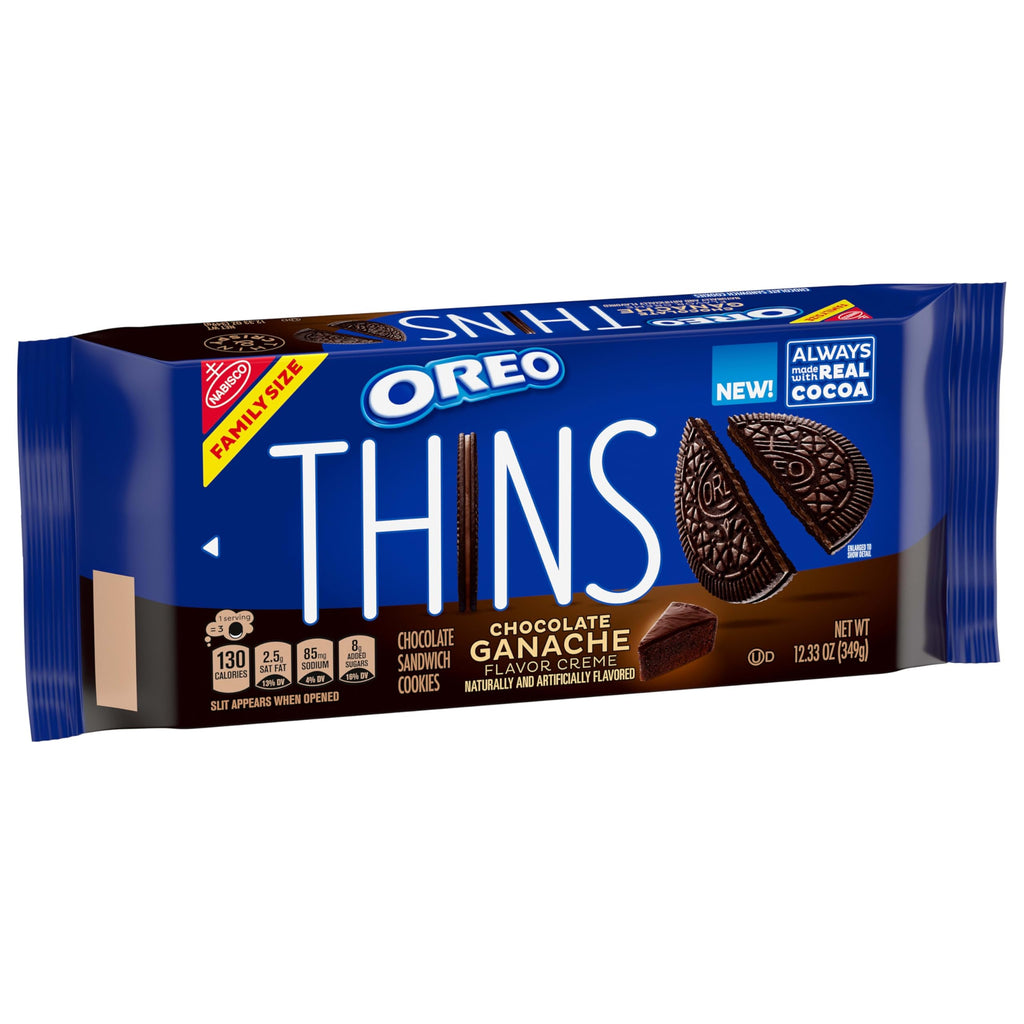 BestBy05/26 OREO Thins Chocolate Ganache Creme Sandwich Cookies 12.33 oz