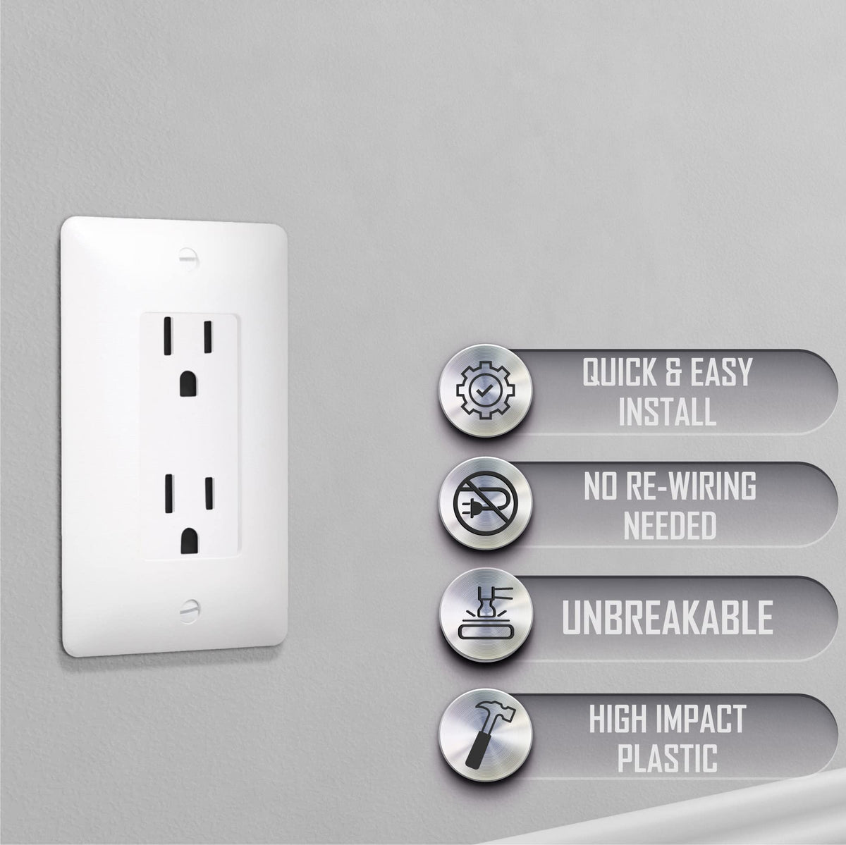TayMac AD20W Paintable Duplex Adapter Plate White Plastic