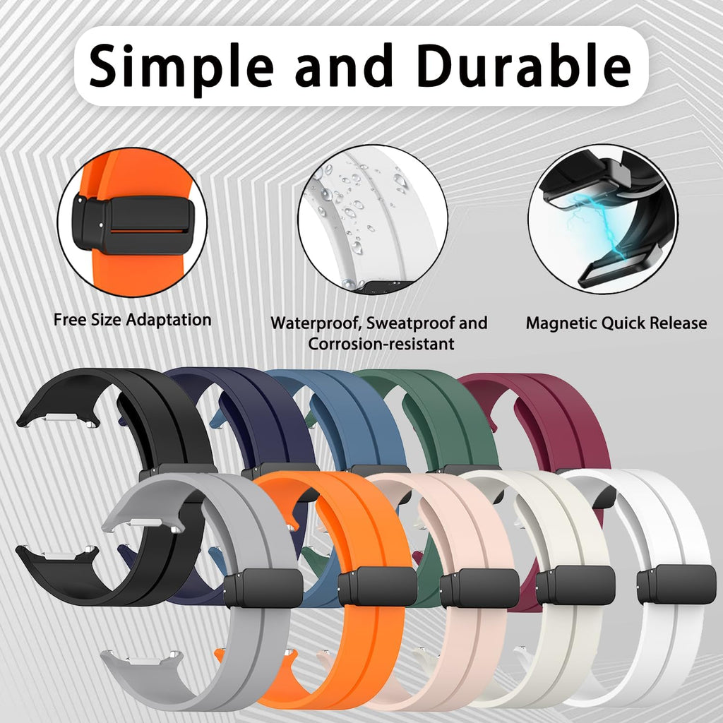 GOLDTOLUCK Samsung Galaxy Watch 7 Ultra 47mm Silicone Sport Band Cream Size 47mm