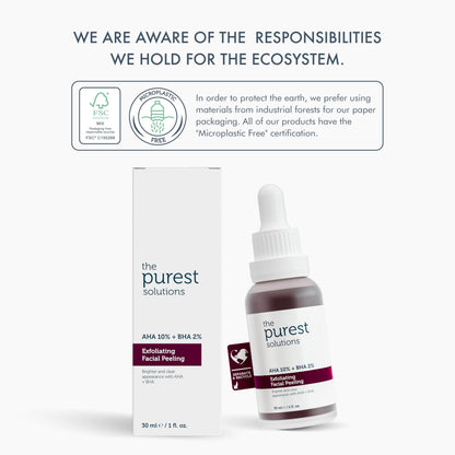 The Purest Solutions Skincare Set for Dry Skin - AHA BHA Exfoliating Serum & Hyaluronic Acid Hydrating Serum