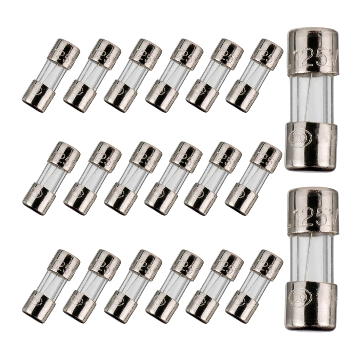 TWI Fuses Mini Christmas Light Strings Replacement Glass Fuses 3A 110V 125V 20pc