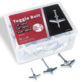 Toggle Bolts & Wing Nut Kit 50 Sets – 1/8", 3/16", 1/4" Drywall Anchors for Wall Mounting