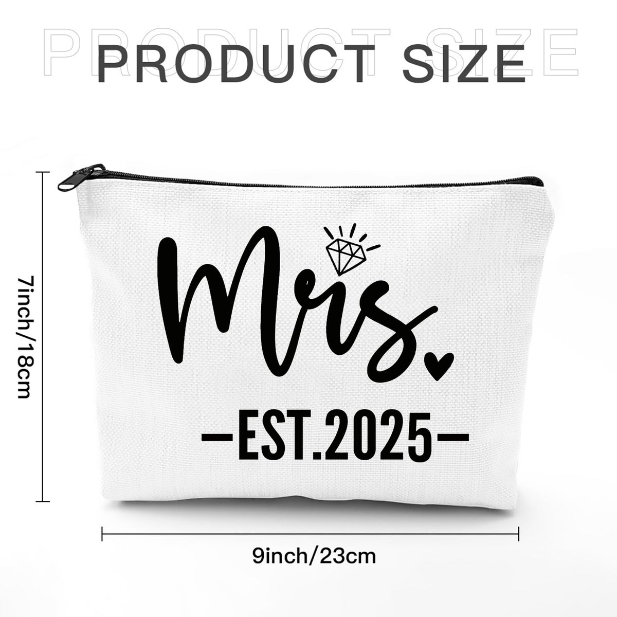 Cyntan Mrs Makeup Bag Bridal Shower Engagement Wedding Bachelorette Gift