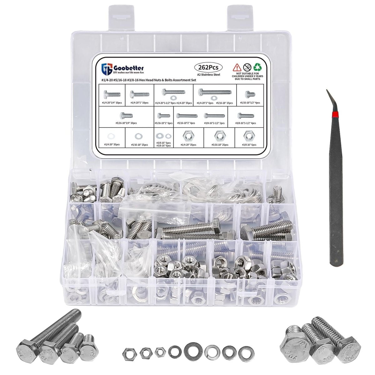 M6/M8/M10 Flange Bolt Kit (549PCS) | Hex Bolts, Nuts & Washers